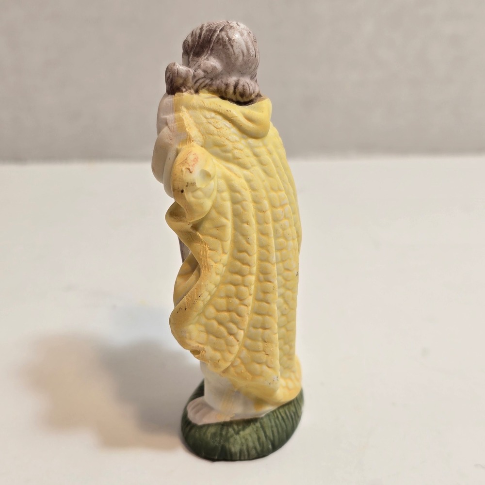 Nativity Joseph Shepherd Figurine Ceramic Vintage Christmas Decor 4 Inch - Picture 7 of 7